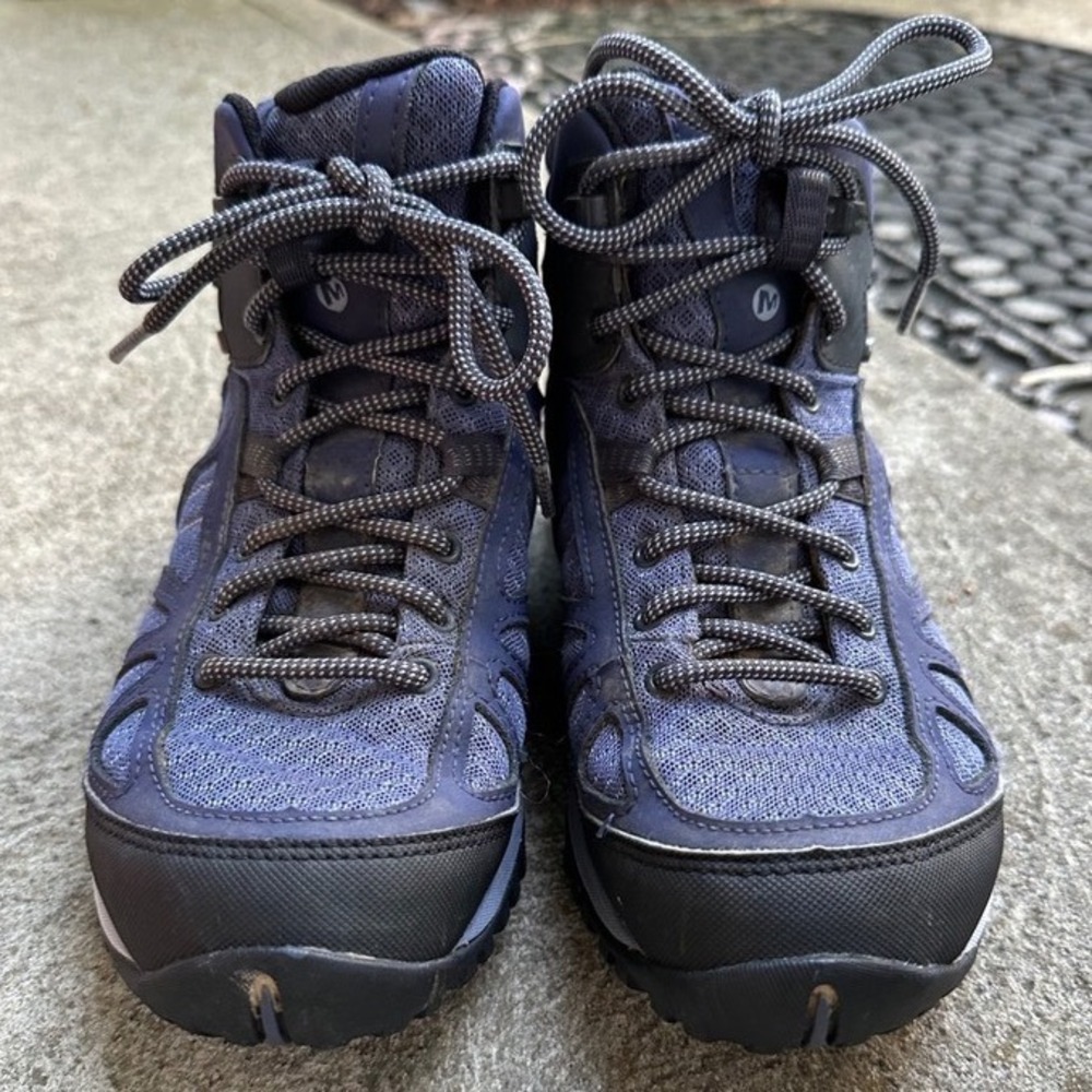 Merrell Siren Edge Q2 Mid Waterproof Hiking Boots Womens 7 Crown Blue J37450